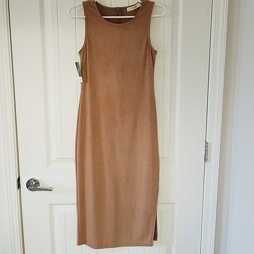 NWT Faux suede midi dress
